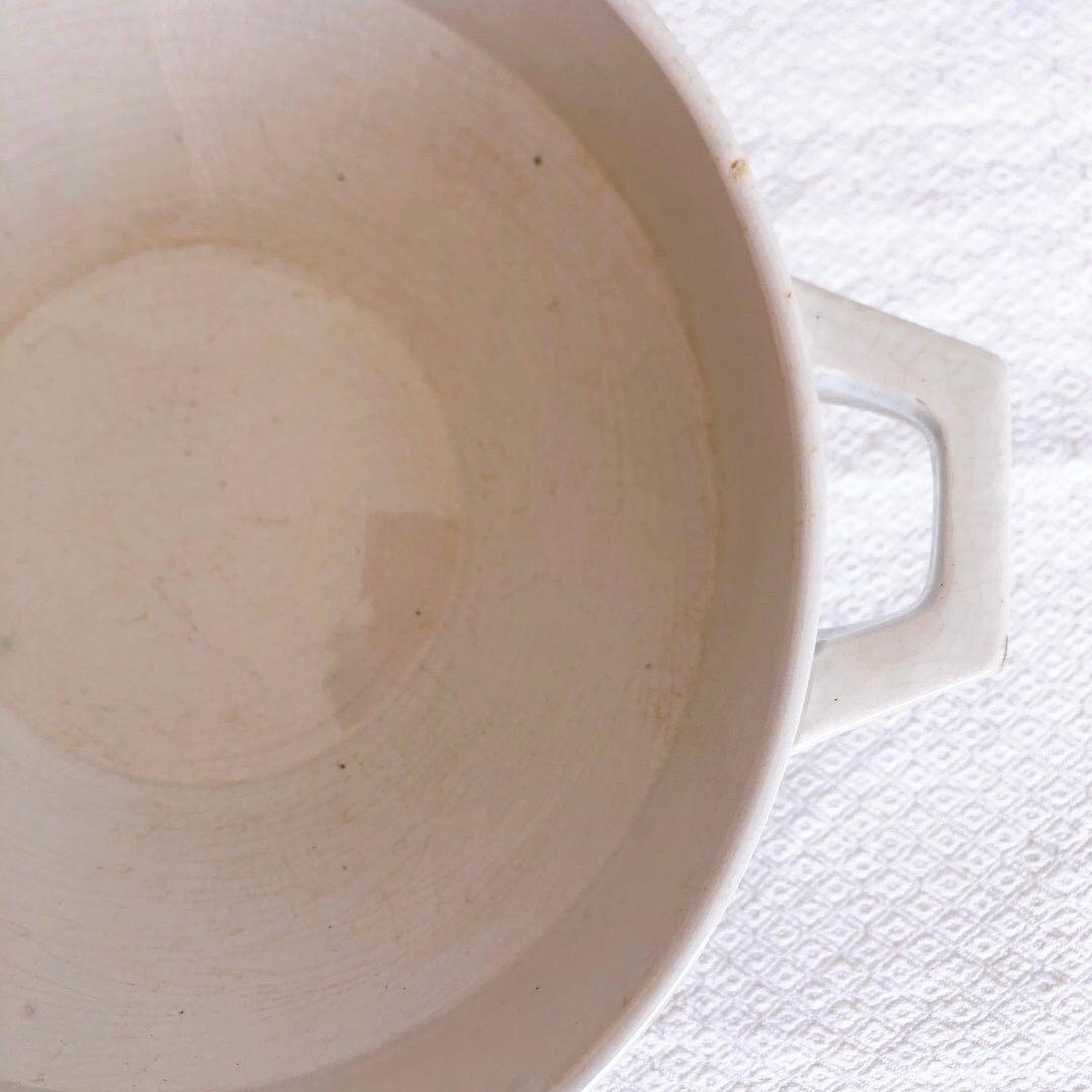 リュネビル バスク柄スーピエール　トリコロールカラー　フランスアンティーク食器