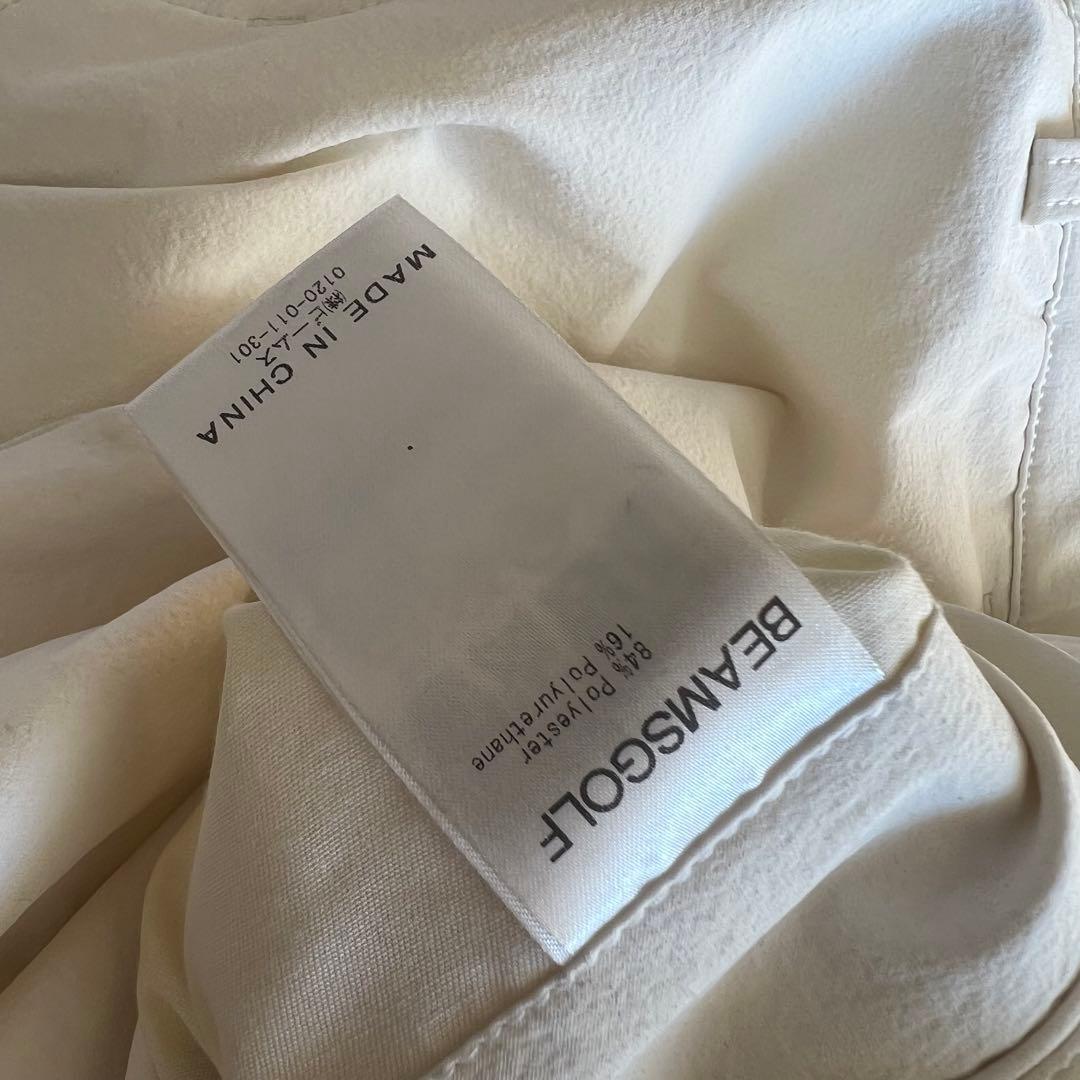 BEAMS GOLF ビームスゴルフ　ナイロンパンツ　メンズ　薄手　ロゴ　S 白