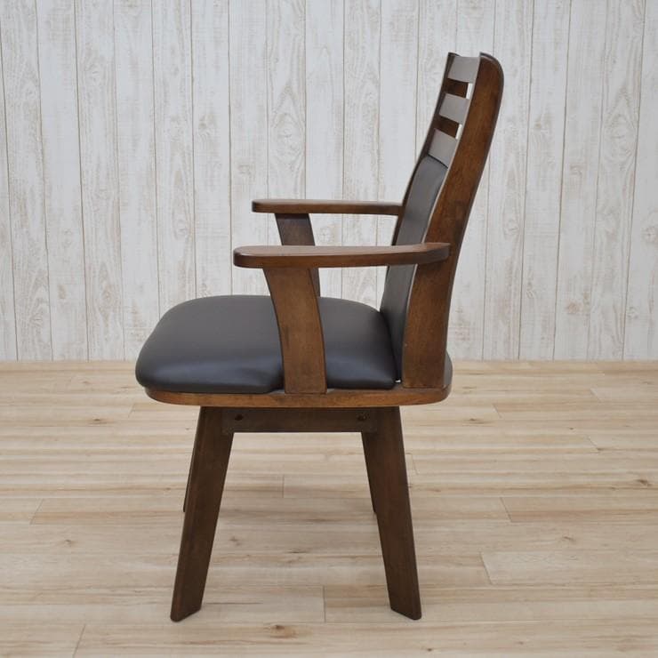 TR DC SC　1脚　アームチェア　回転式　ブラウン＊ブラック　ハイバック