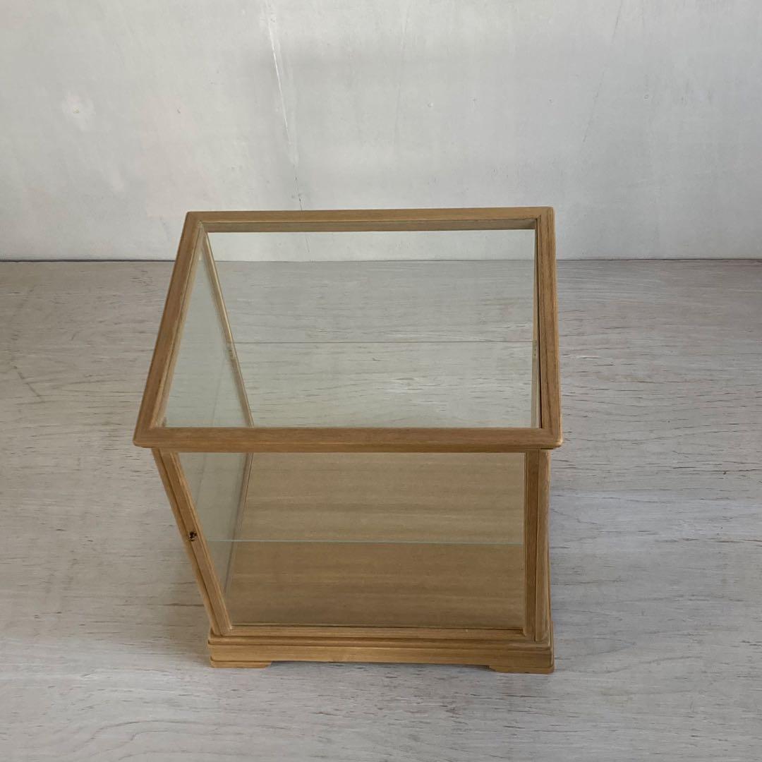 古い木製 ガラスケース 2段 ショーケース 展示ケース パンケース 店舗什器