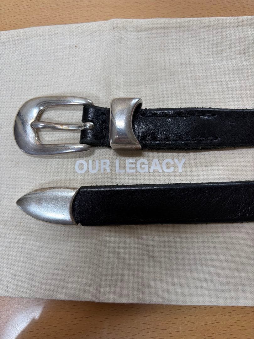 OUR LEGACY 2cm belt サイズ80 black