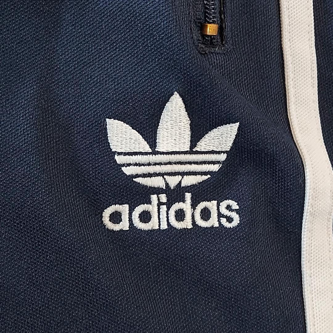 adidas アディダス トラックパンツ 古着 刺繍 2XL 紺 白 16487