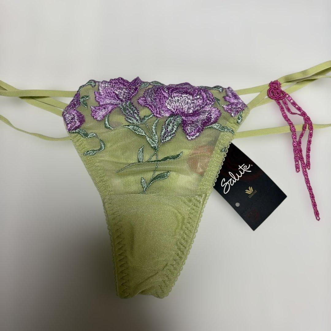 サルート花柄刺繍 ブラジャーショーツガーターセットC80/M