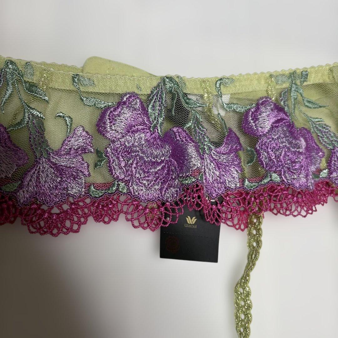 サルート花柄刺繍 ブラジャーショーツガーターセットC80/M