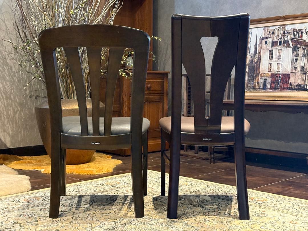 ③karimoku カリモク ダイニングチェア リビングチェア 合皮レザー YN