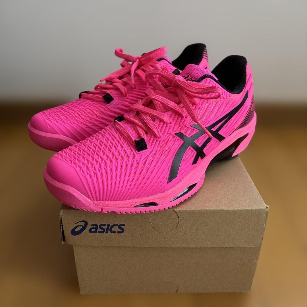 [新品未使用]アシックスSOLUTION SPEEDテニスシューズ25.5ピンク