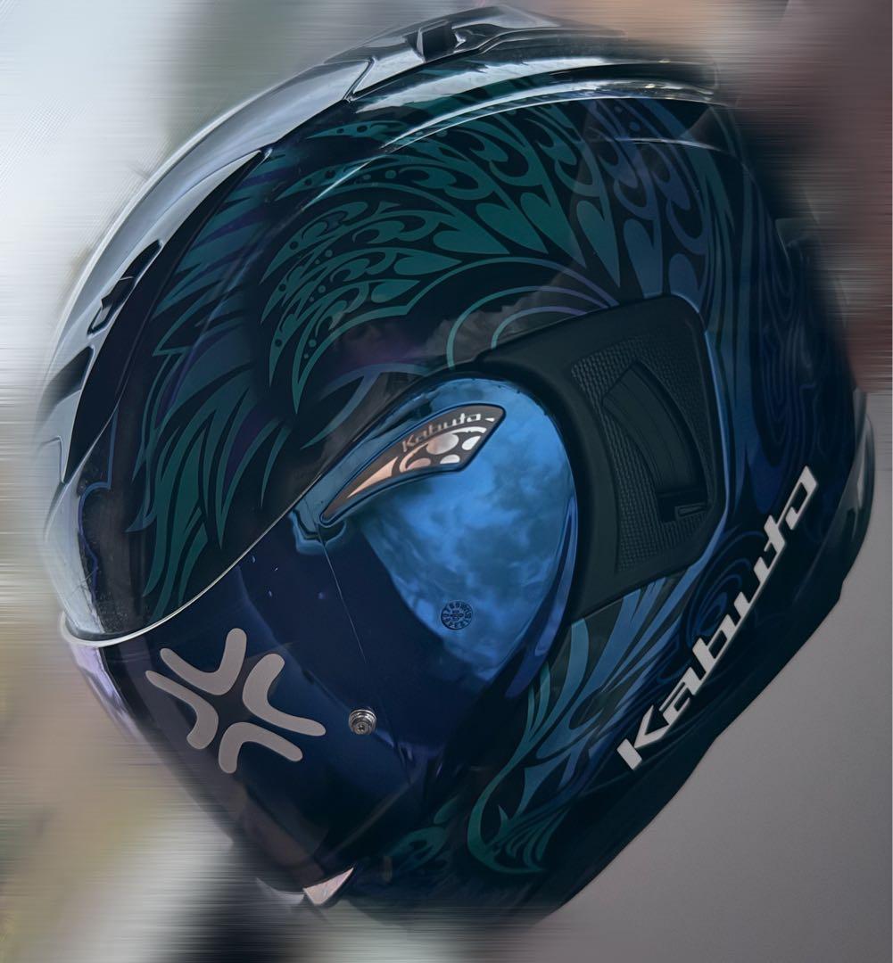 オージーケーカブト フルフェイス KAMUI3 ETERNO ブラックブルー