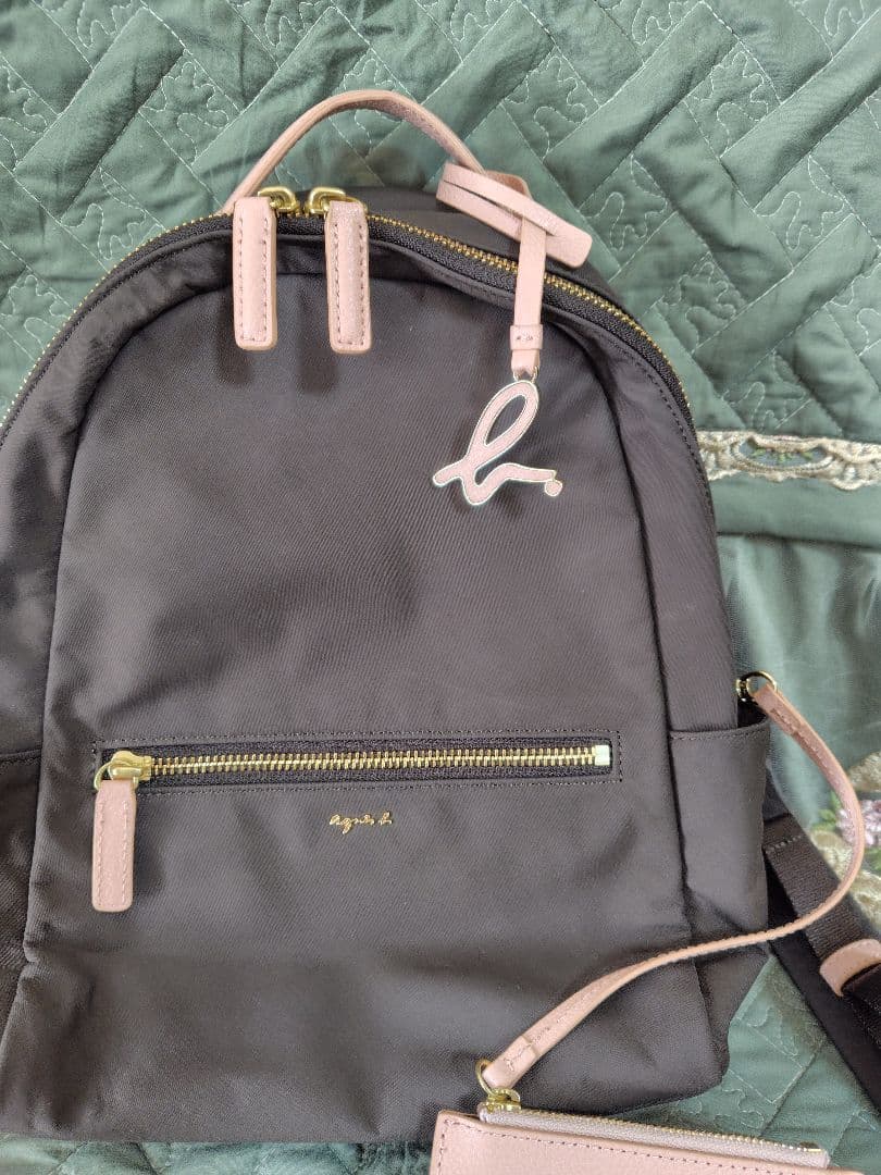 アニエスベー ピンク ブラウン リュック ミニ ポーチ付