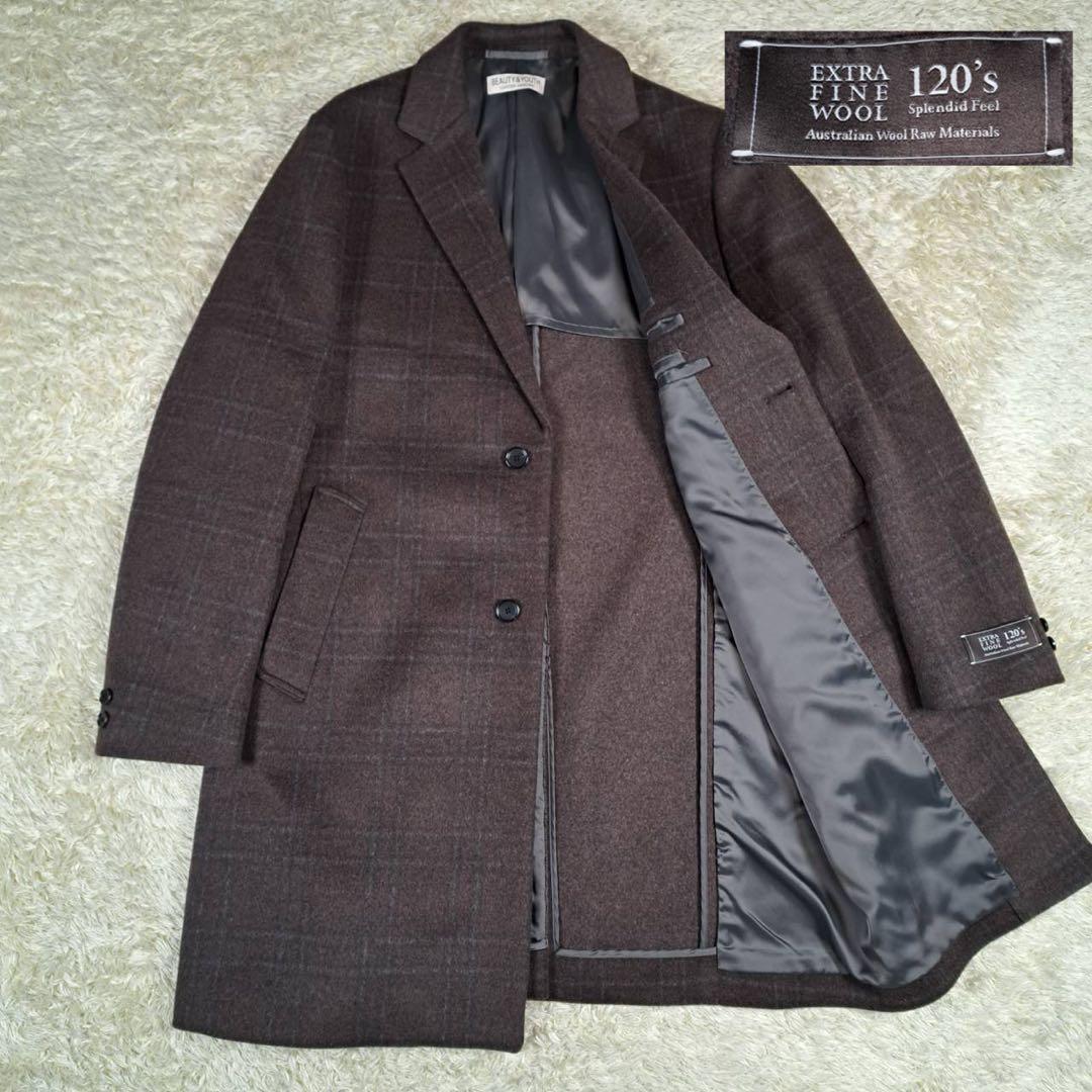 未使用級　希少サイズ　ユナイテッドアローズ　チェスターコート　ブラウン