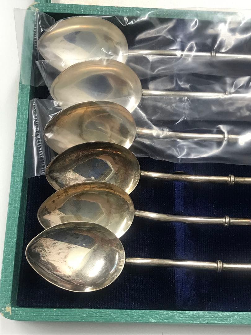 銀製 ストロースプーン デザートピック カトラリーセット ストロー用ブラシ付き