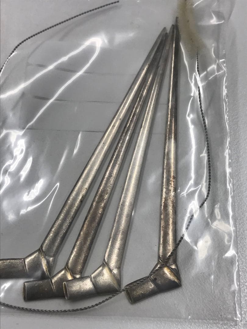 銀製 ストロースプーン デザートピック カトラリーセット ストロー用ブラシ付き