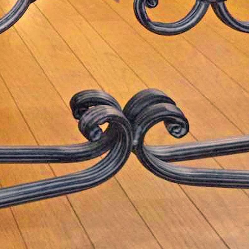 スツール アイアン製 合皮レザー 曲線デザイン ロートアイアン 638-450