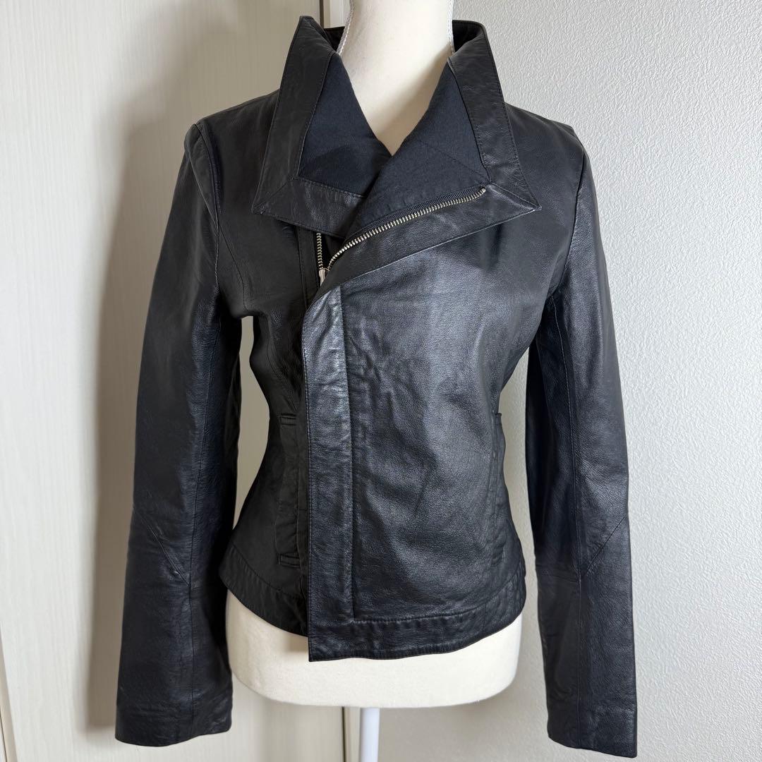 moussy レザージャケット 黒 ライダース ジャケット 本革 シングル