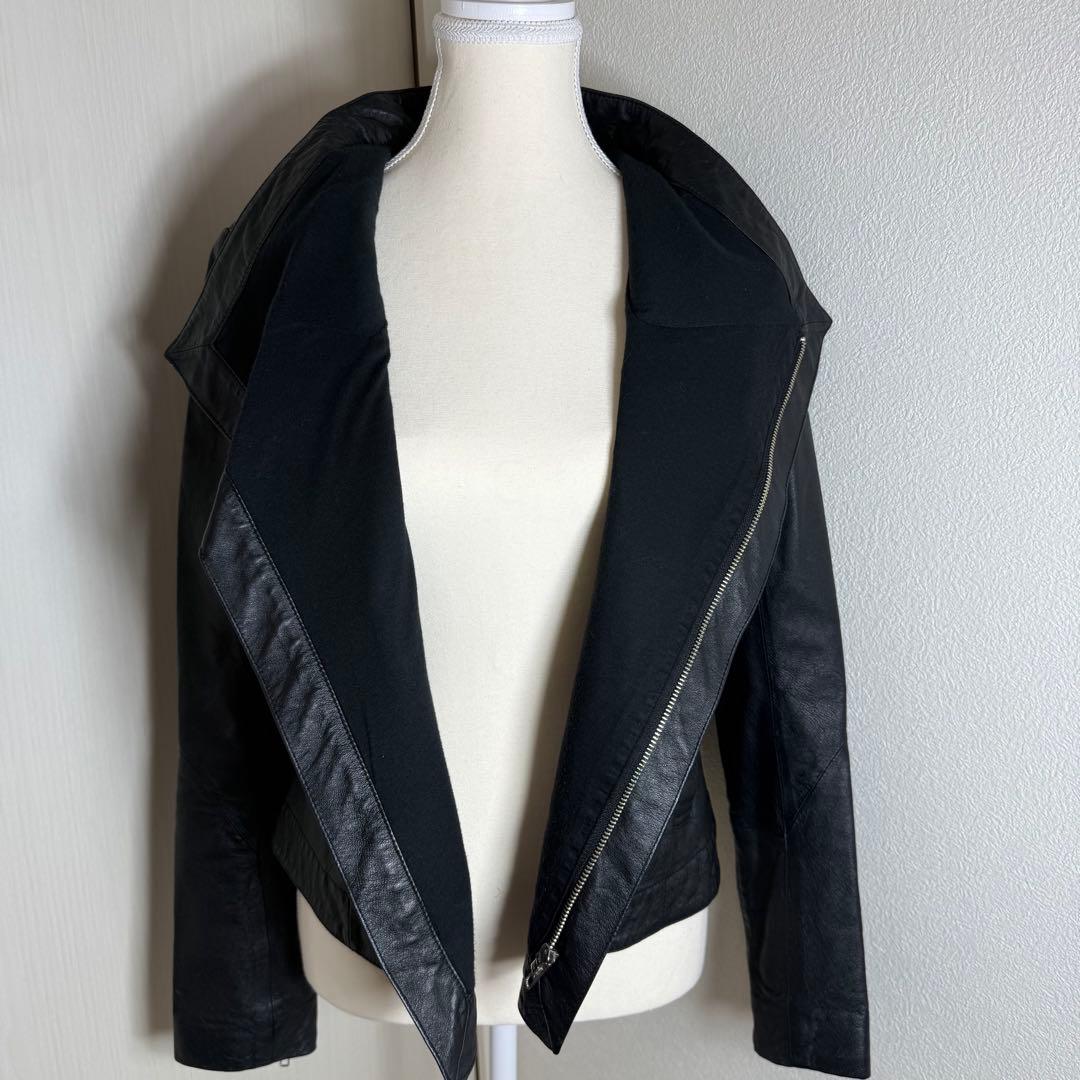 moussy レザージャケット 黒 ライダース ジャケット 本革 シングル