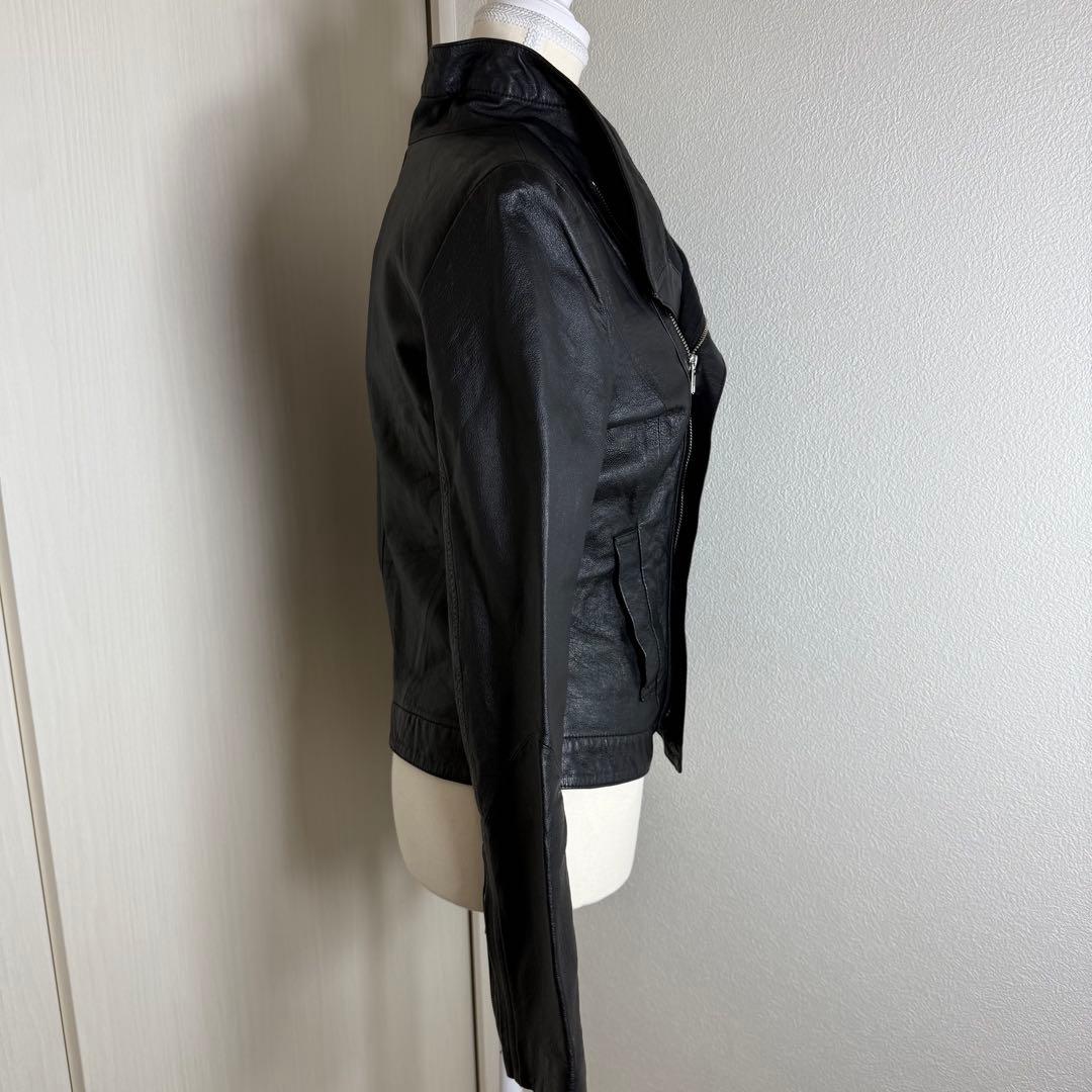 moussy レザージャケット 黒 ライダース ジャケット 本革 シングル