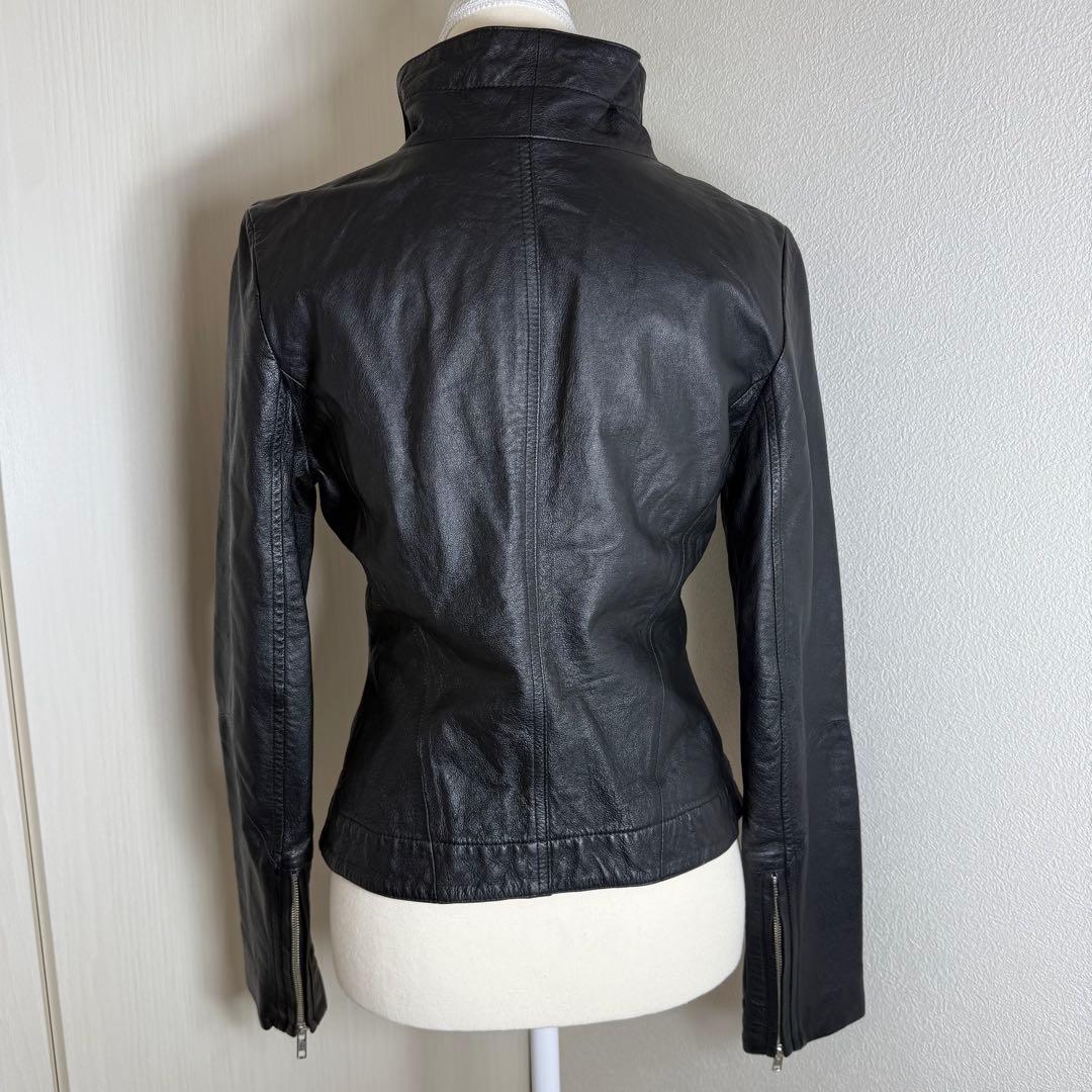 moussy レザージャケット 黒 ライダース ジャケット 本革 シングル