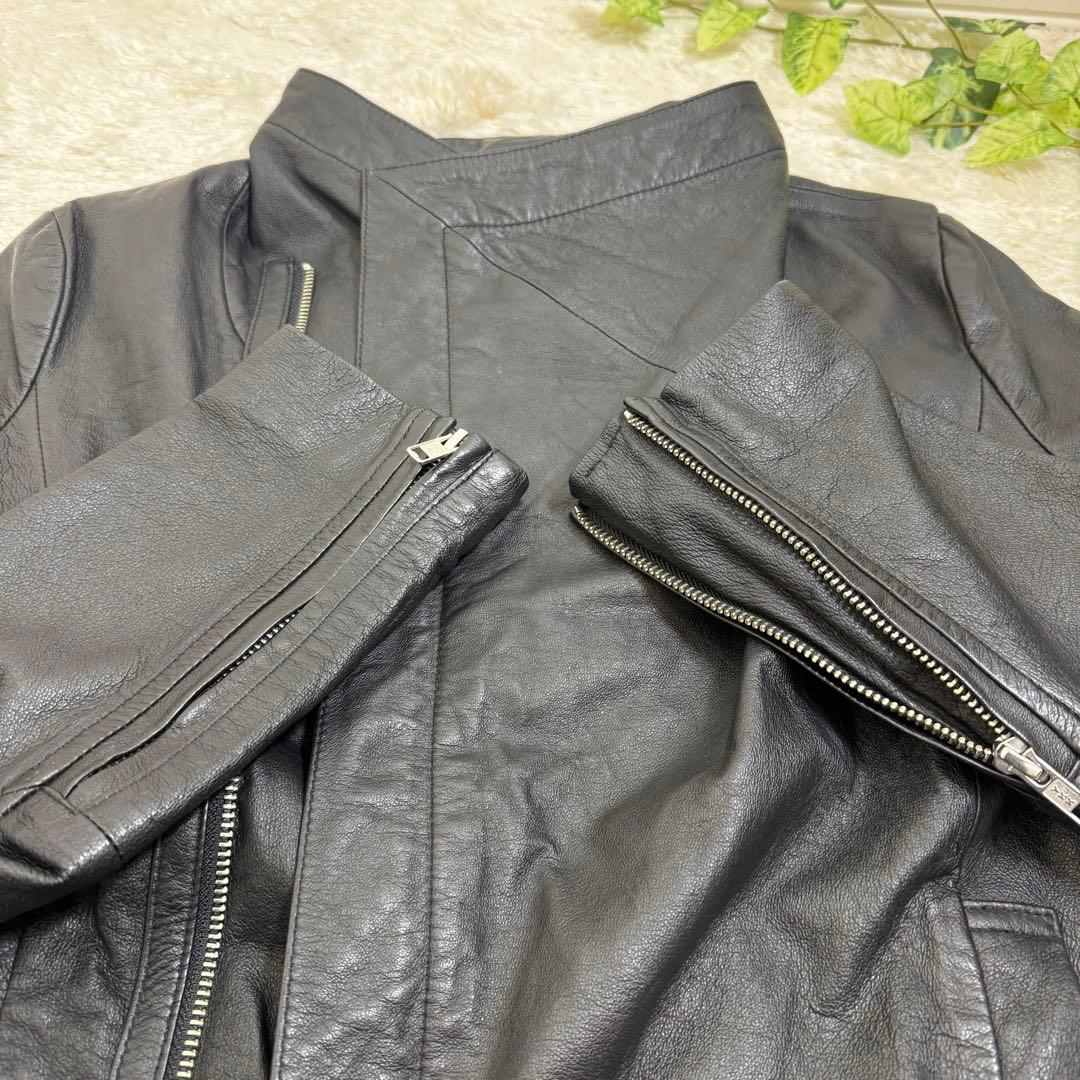 moussy レザージャケット 黒 ライダース ジャケット 本革 シングル