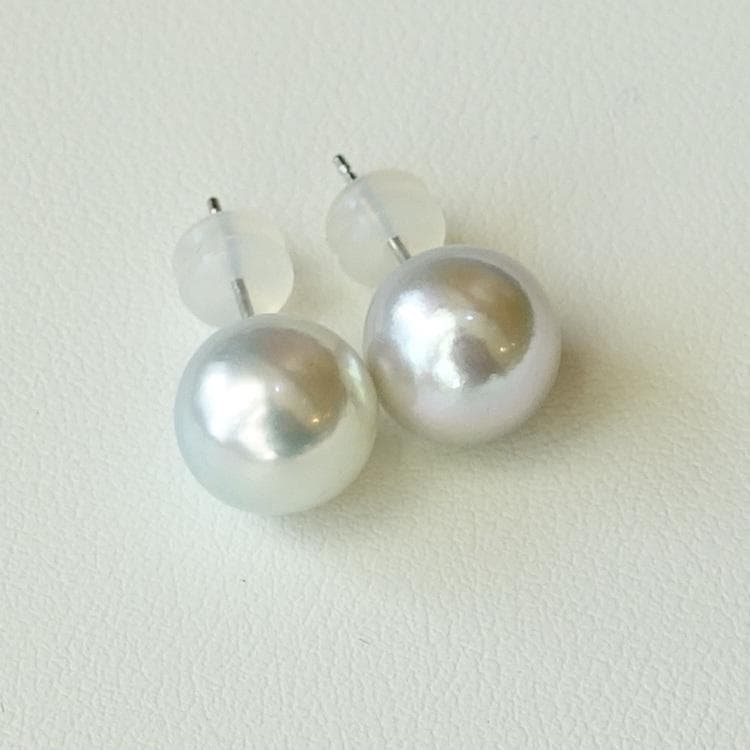 PT アコヤ真珠 ナチュラルグレーピアス 9.1ｍｍ