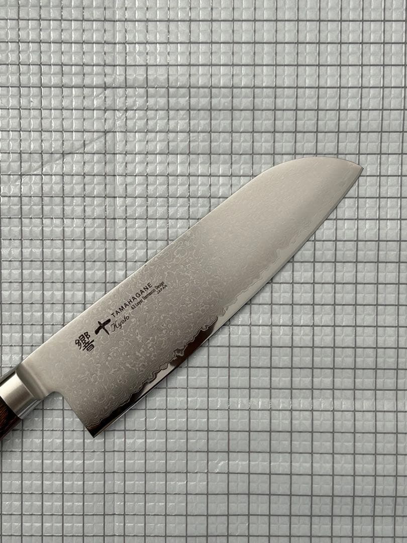 響十 包丁 三徳 万能包丁 モリブデン ステンレス 175mm 茶合板柄