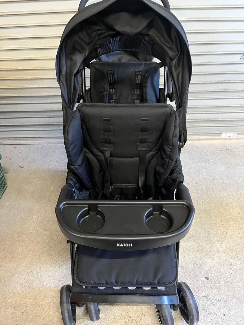 ☆カトージ 二人乗りベビーカー 二人でゴー（ブラック）