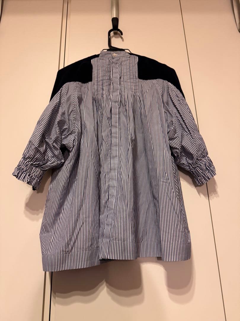 sacai ニットシャツ切替ドッキングカットソー グレー