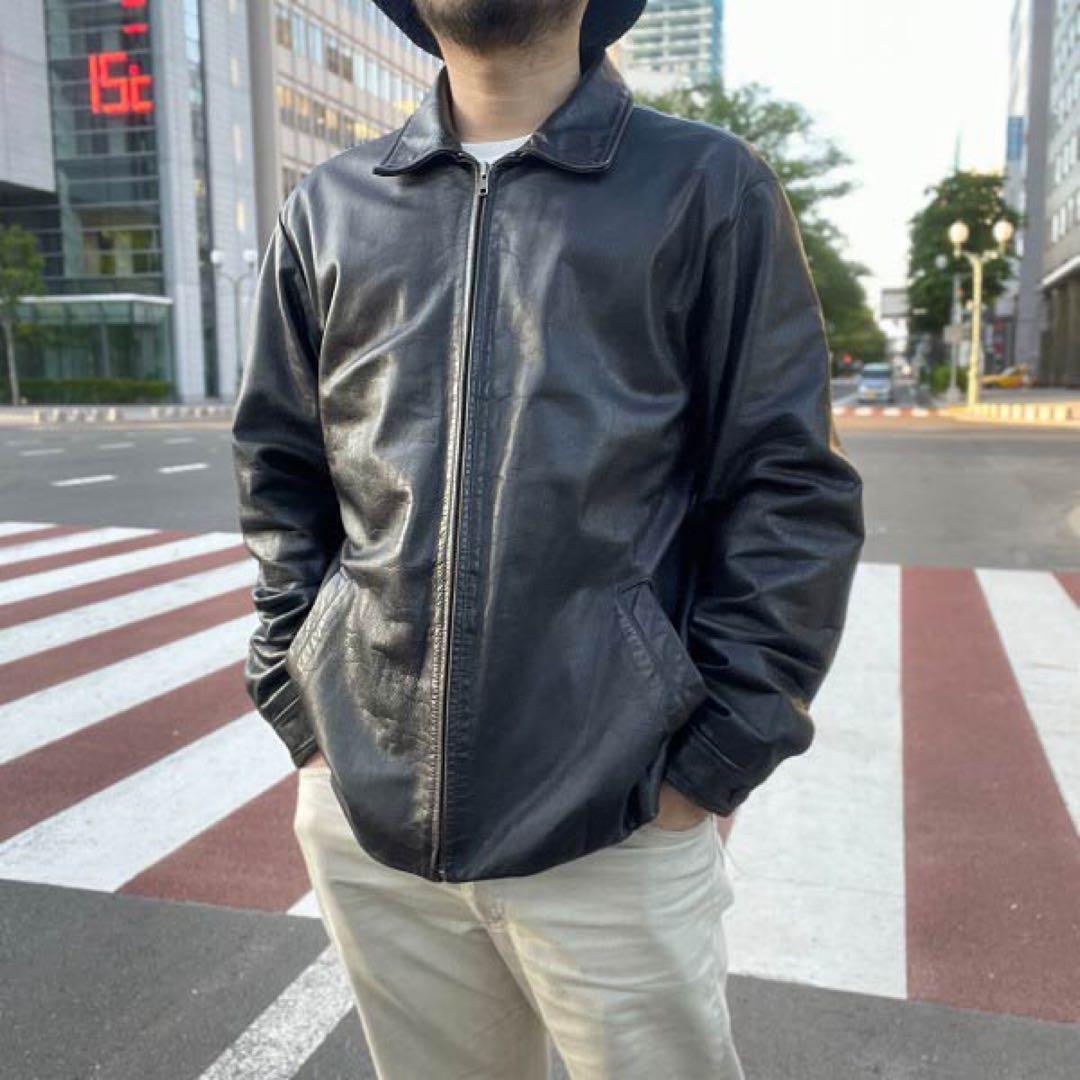 old gap レザージャケット Lサイズ　ブラック