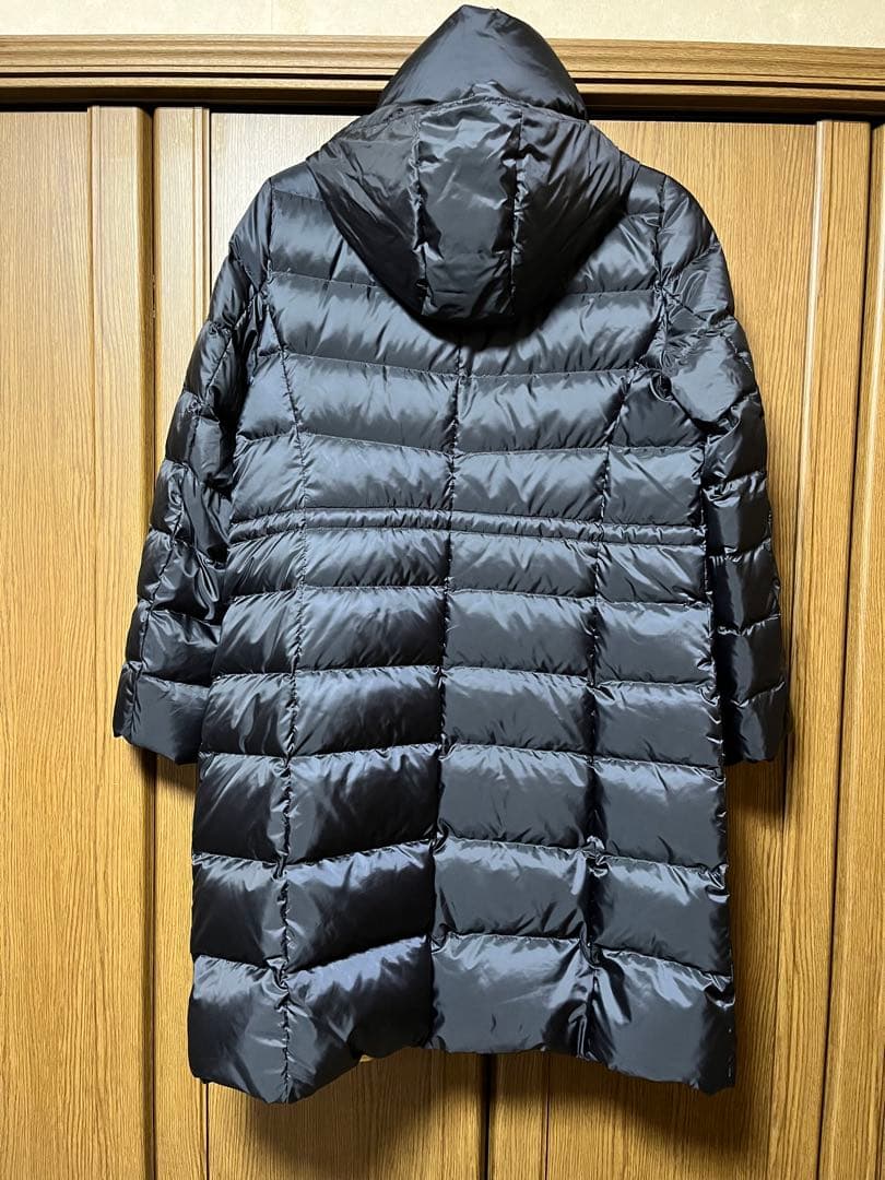 23区 フード付きロングダウンジャケット 44 ネイビー