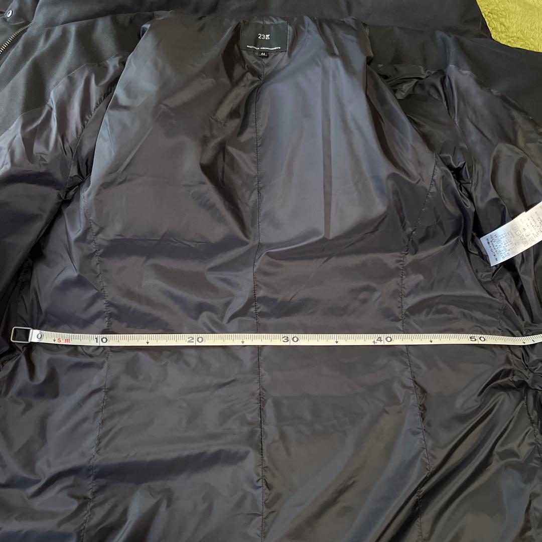 23区 フード付きロングダウンジャケット 44 ネイビー