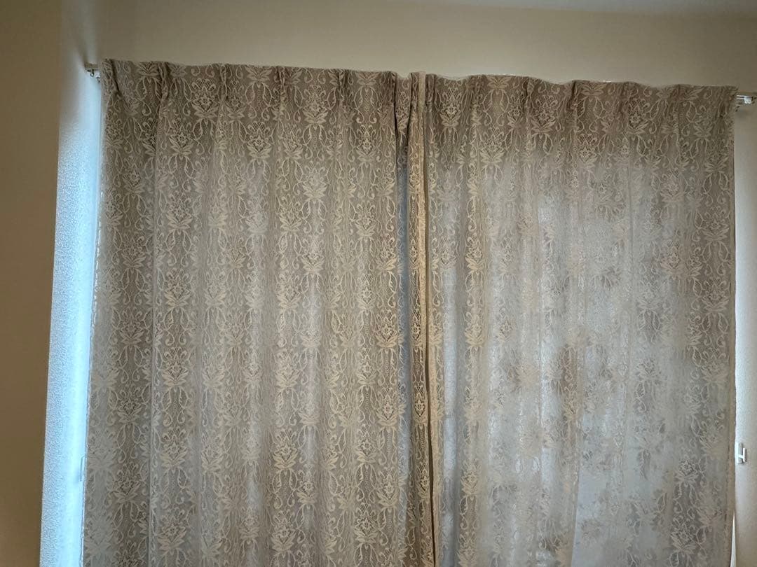 【BABY BLUE】francfranc ダブルカーテン ホワイト 2枚