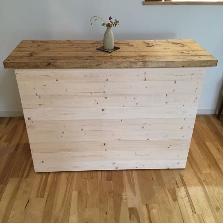 カフェ風　カウンターテーブル カントリー バーカウンター オーダー可能 レジ台