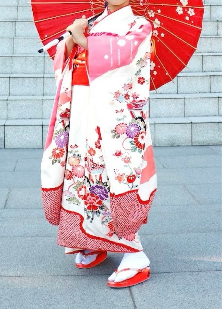 七五三　女の子　着物　7歳　フルセット　絹