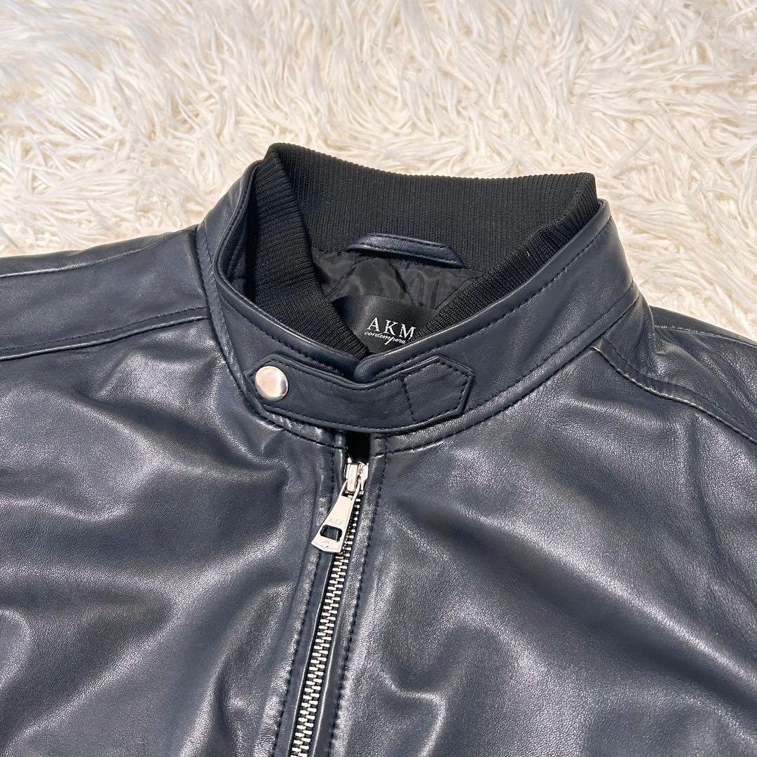 ✨美品✨AKM レザー　シングルライダースジャケット黒XL
