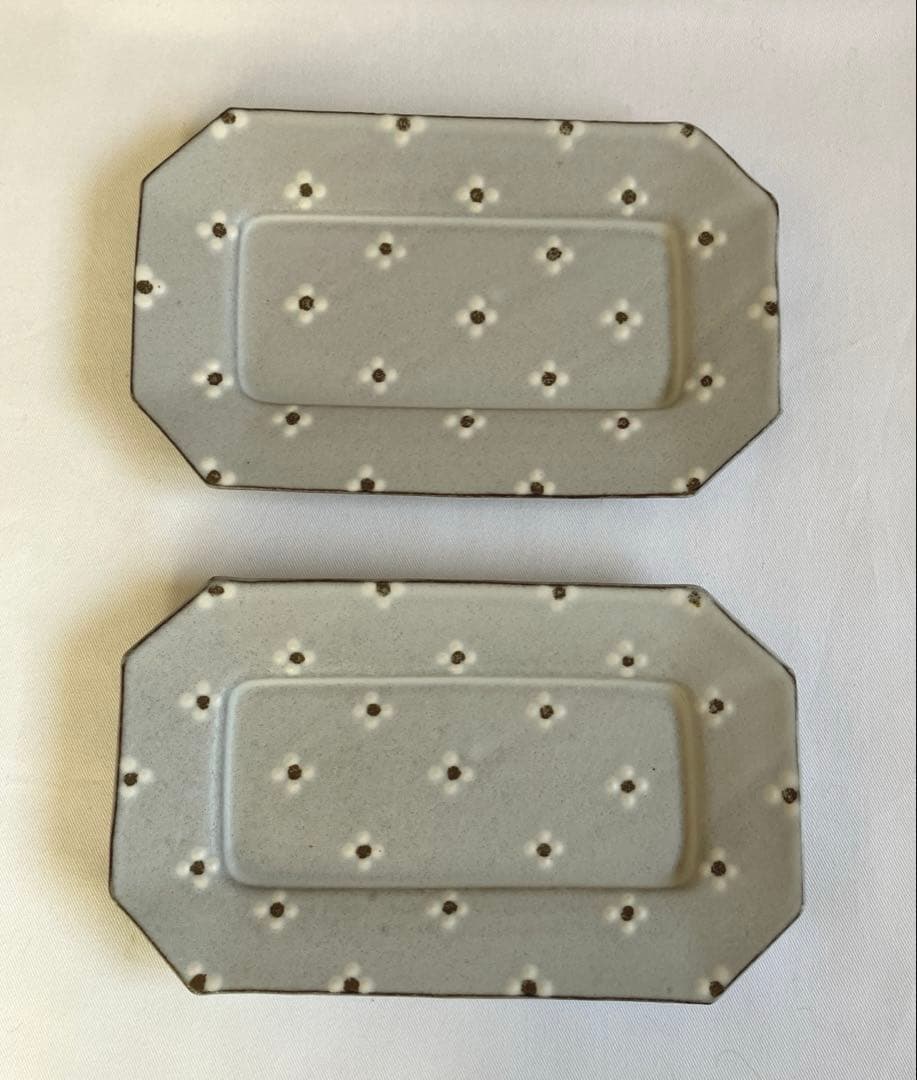 新品　葛西国太郎 HANI DAISY 長角皿　2枚セット