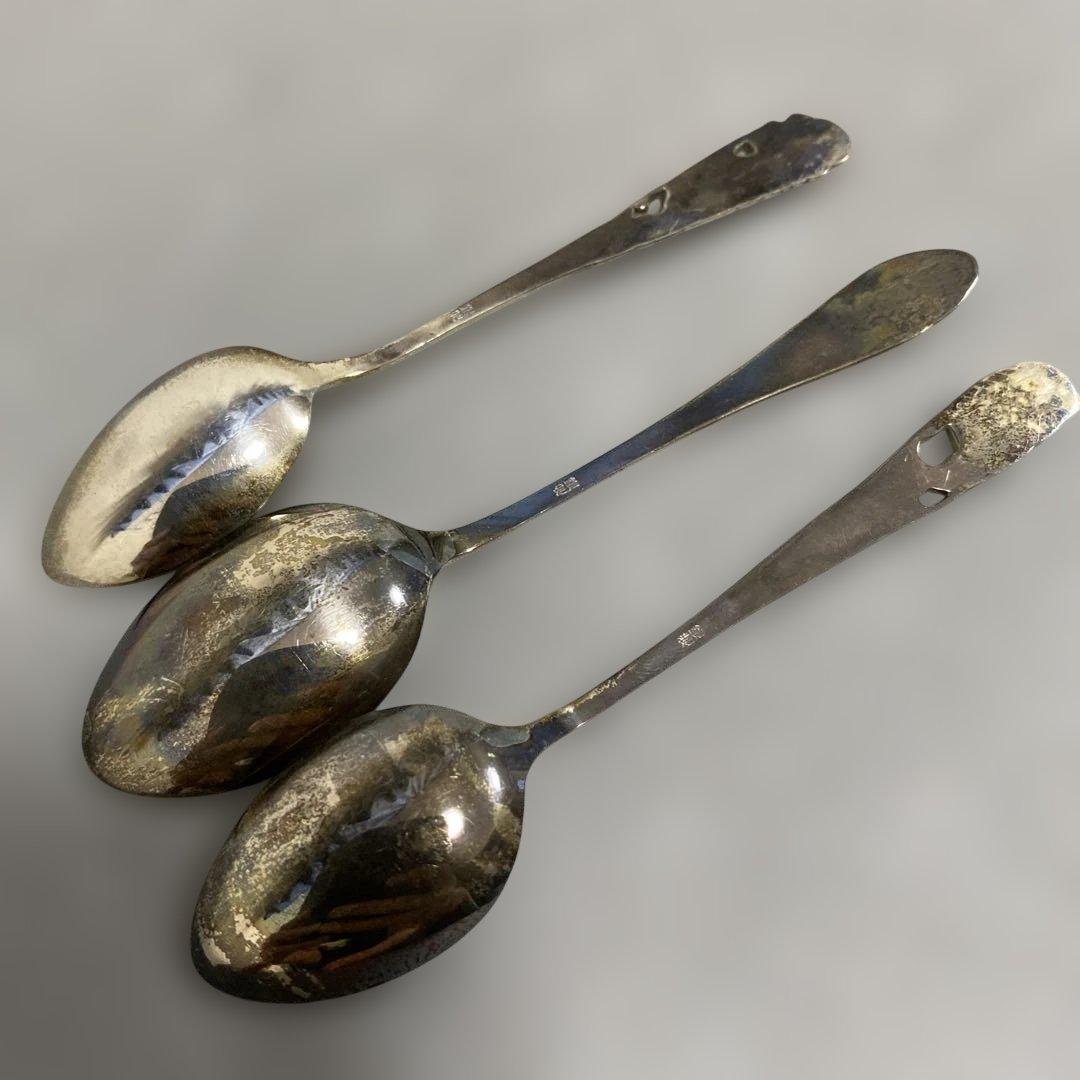 銀製 銀細工 浮彫 スプーンフォーク6本セット 昭和 ヴィンテージ 希少 日本製