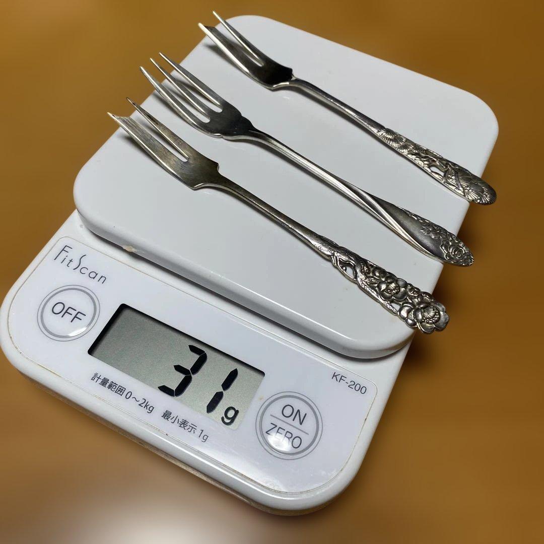 銀製 銀細工 浮彫 スプーンフォーク6本セット 昭和 ヴィンテージ 希少 日本製