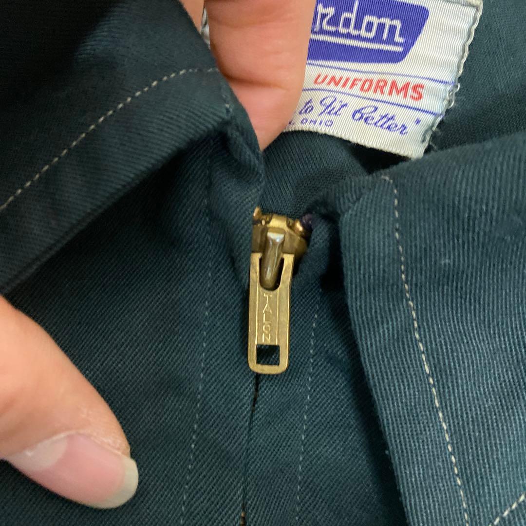 50s60s USA製Gordon グリーン ワークジャケット　タロン　レーヨン