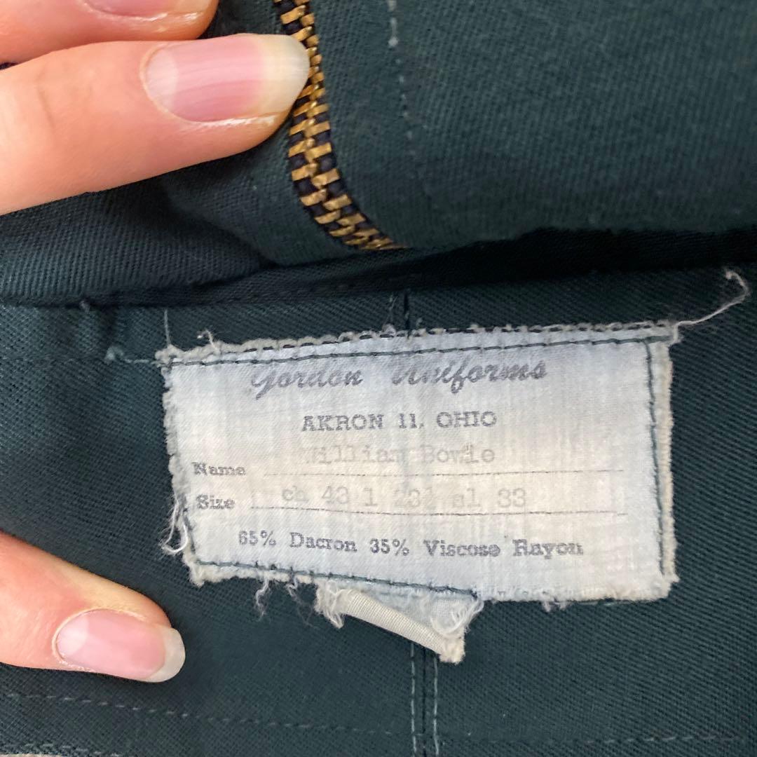 50s60s USA製Gordon グリーン ワークジャケット　タロン　レーヨン