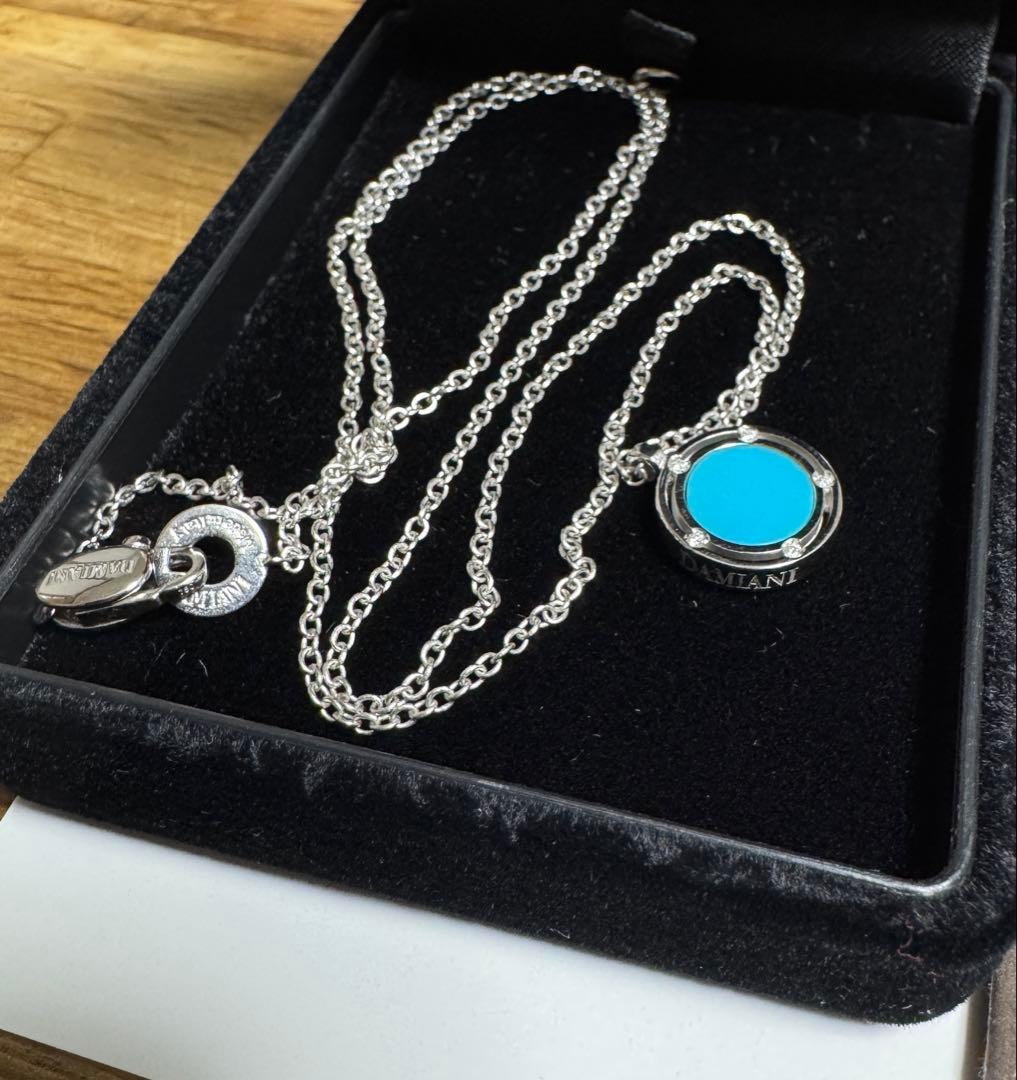 DAMIANI ターコイズ Dサイド　ネックレス　ダイヤ　ホワイトゴールド