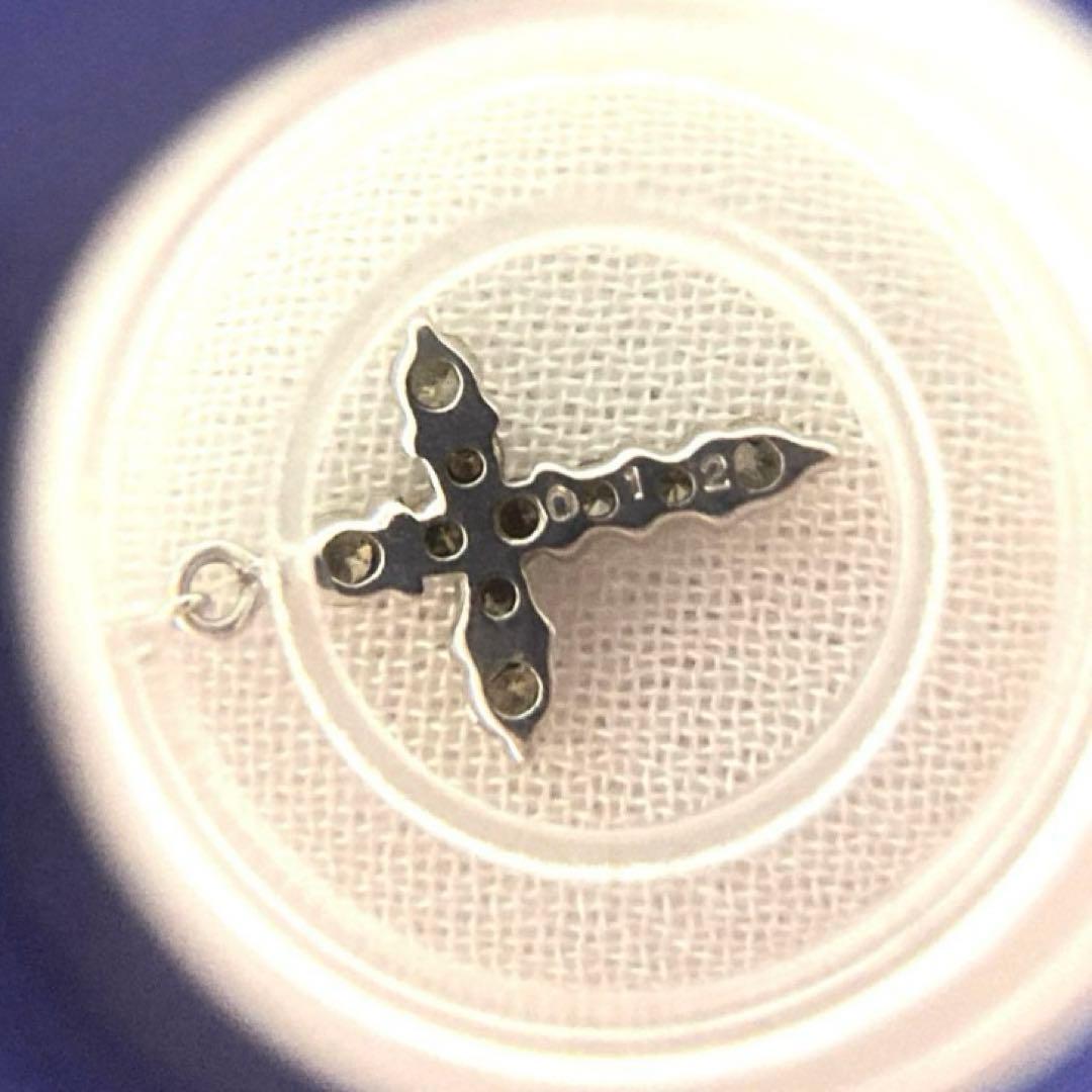 k18WG 天然ダイヤモンド　クロスピアス　D0.24ct（0.12×2）