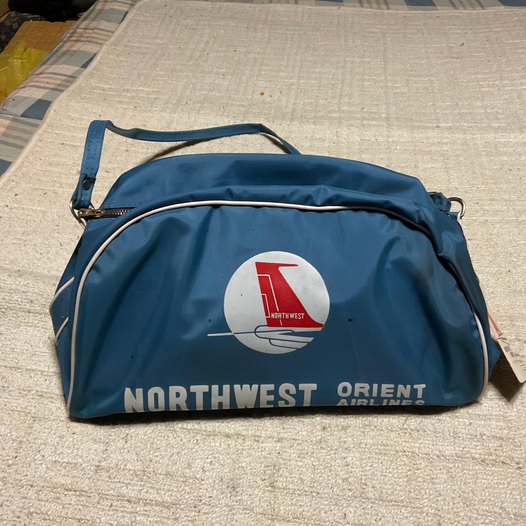 ノースウェスト　オリエント　エアライン　バック。【年代不明、昭和レトロ】。