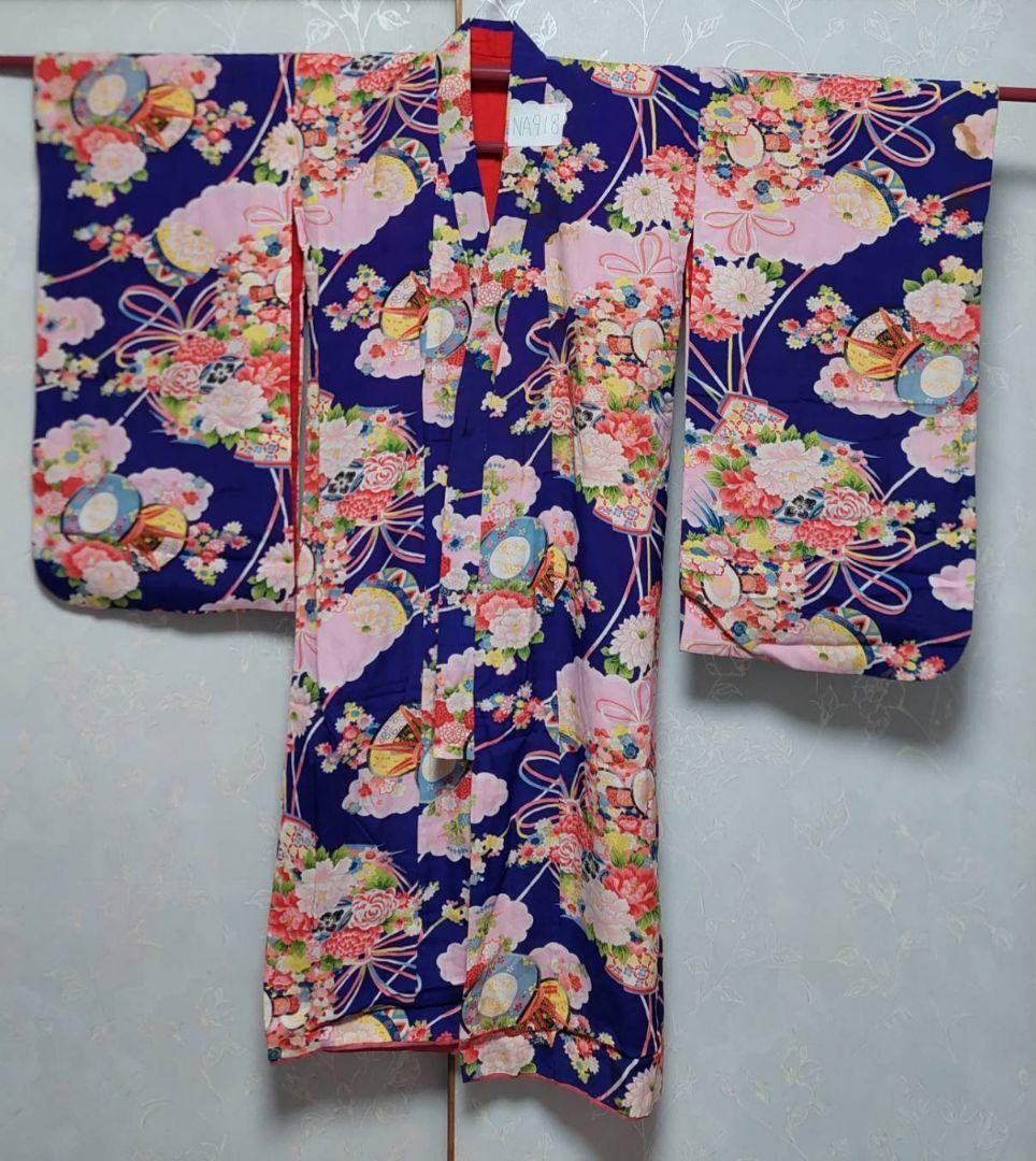 NA918アンティーク子供着物正絹着丈109センチ裄丈52センチ