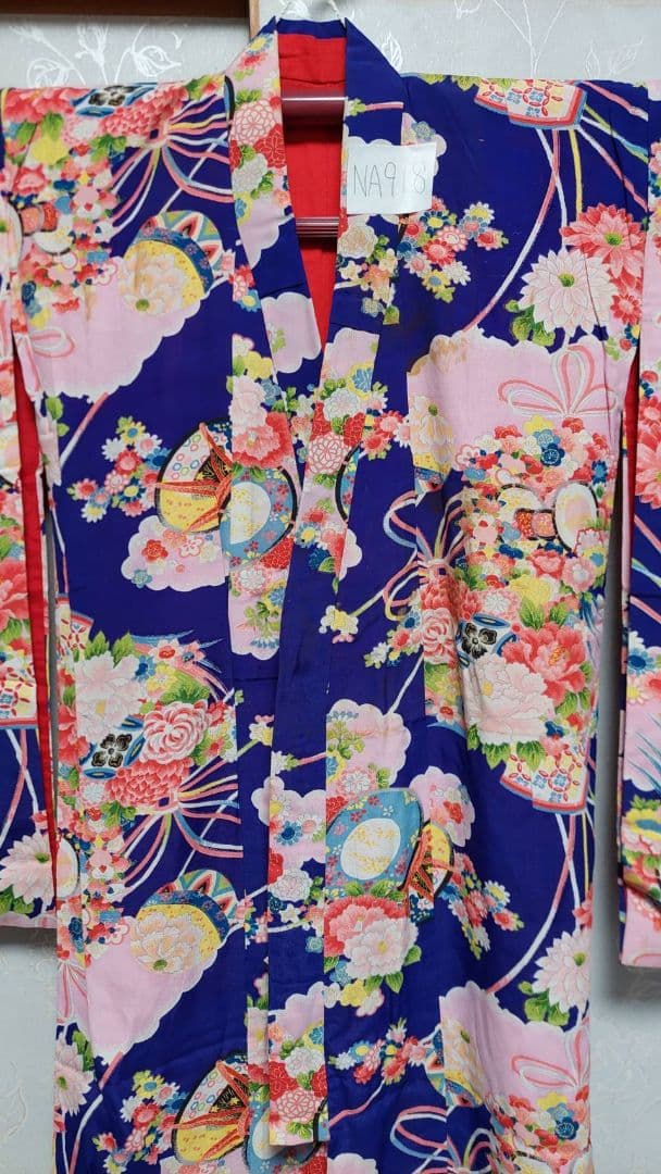 NA918アンティーク子供着物正絹着丈109センチ裄丈52センチ