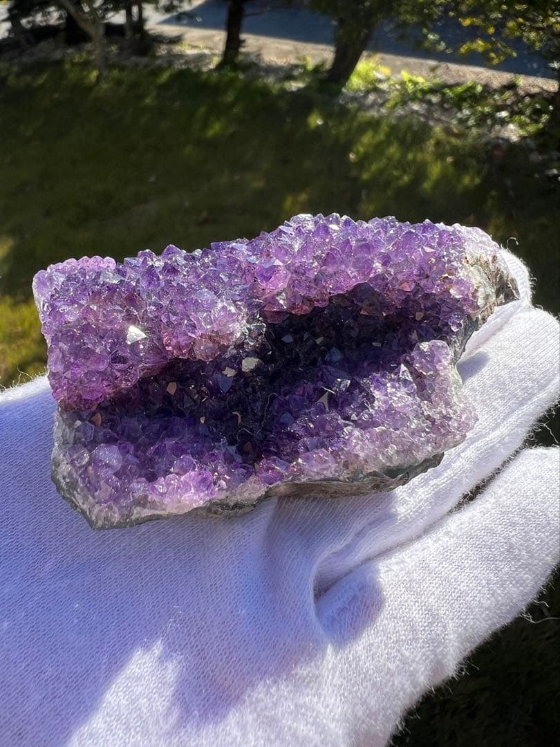 A236フラワーアメジスト　クラスター　原石【ウルグアイ産】天然石｜紫水晶