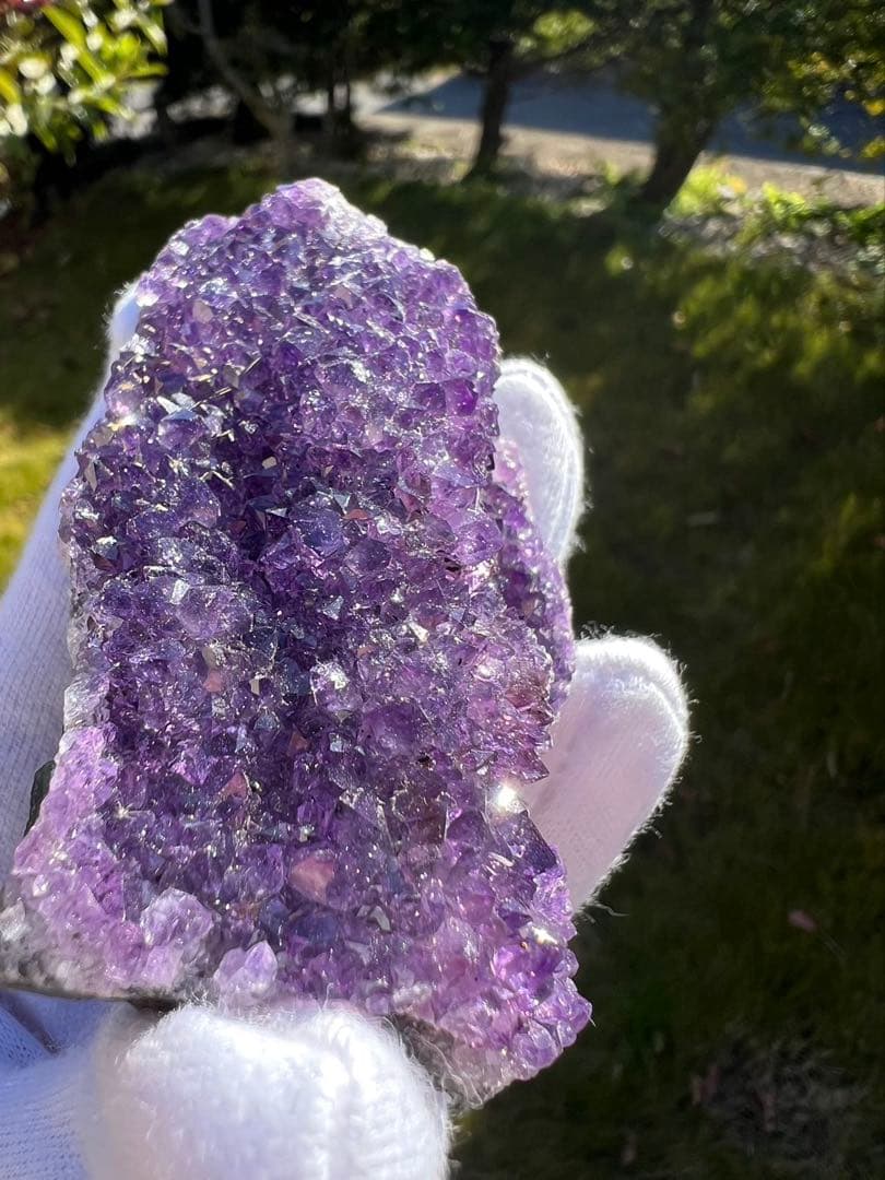 A236フラワーアメジスト　クラスター　原石【ウルグアイ産】天然石｜紫水晶