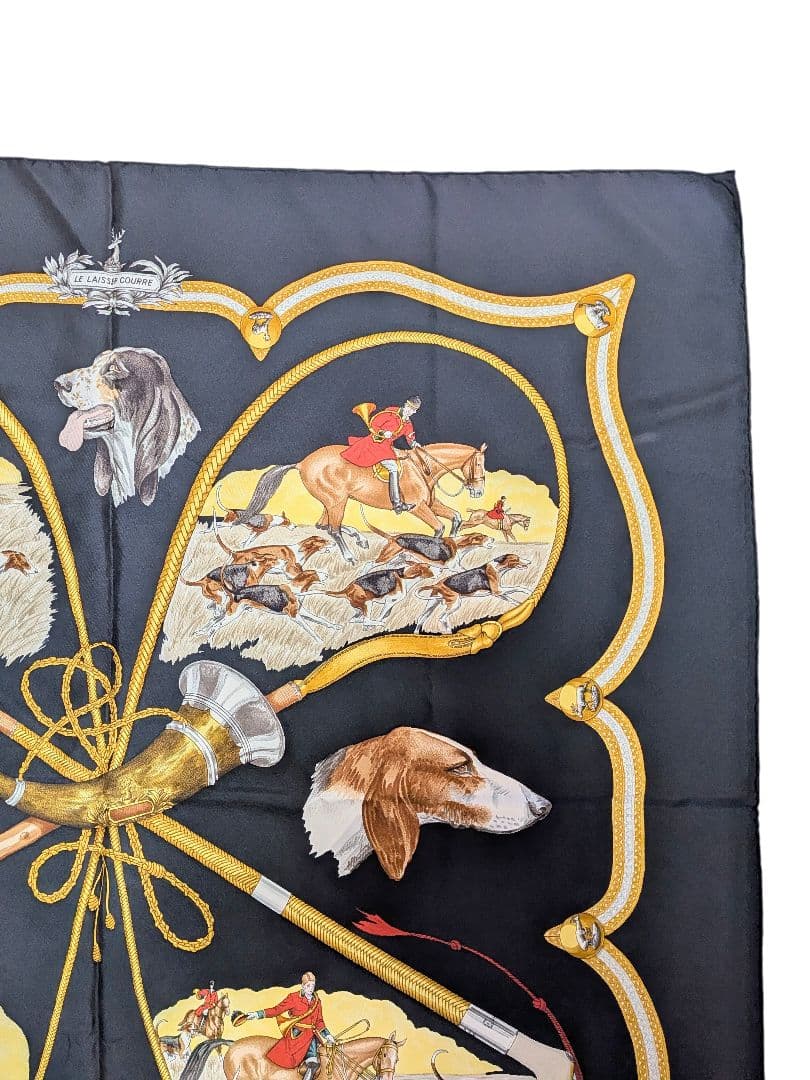 エルメス カレ90 LE LAISSER COURRE 猟犬 大判スカーフ