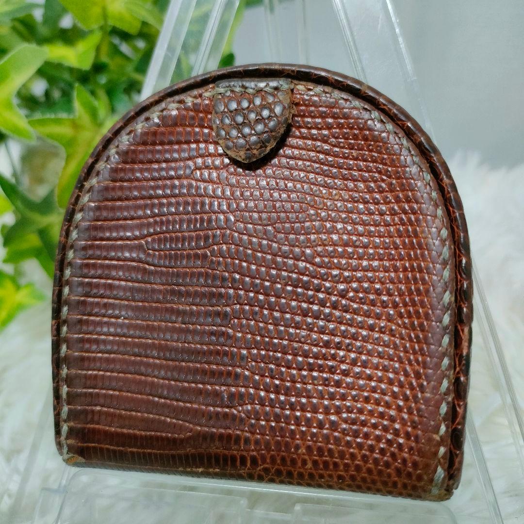 GANZO ケース ブラウン リザード 希少 ガンゾ 小銭入れ 茶 レザー