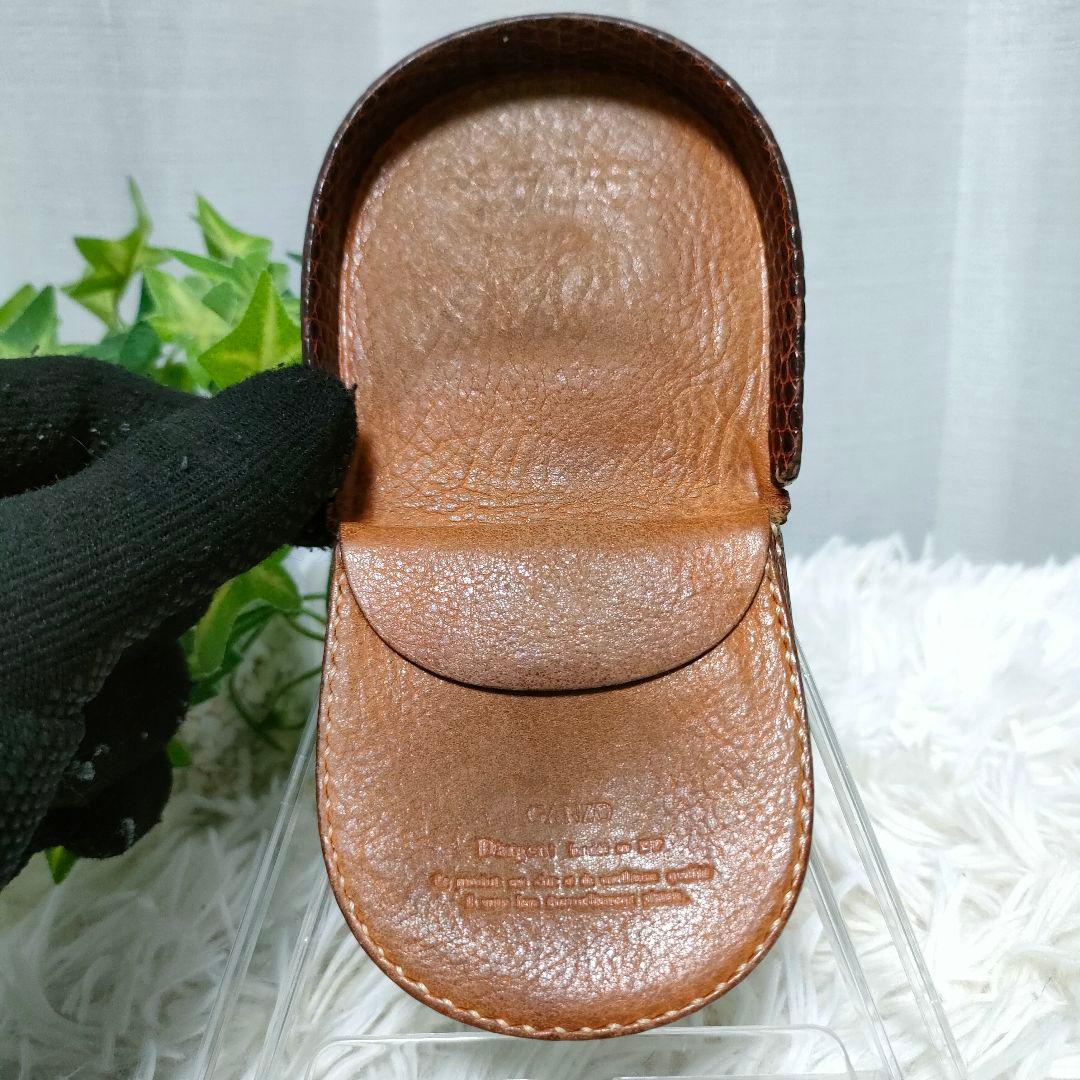 GANZO ケース ブラウン リザード 希少 ガンゾ 小銭入れ 茶 レザー