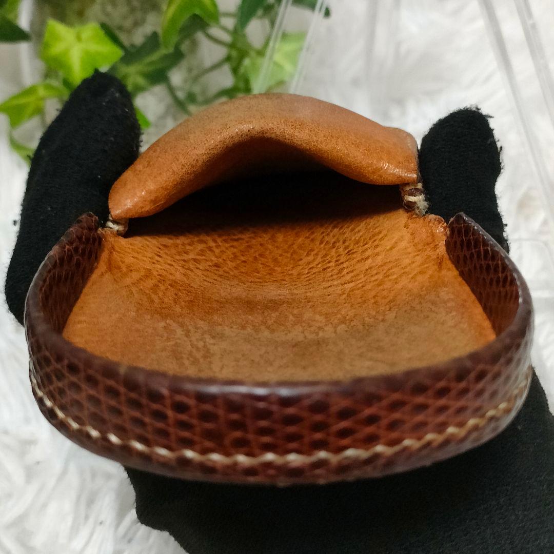 GANZO ケース ブラウン リザード 希少 ガンゾ 小銭入れ 茶 レザー