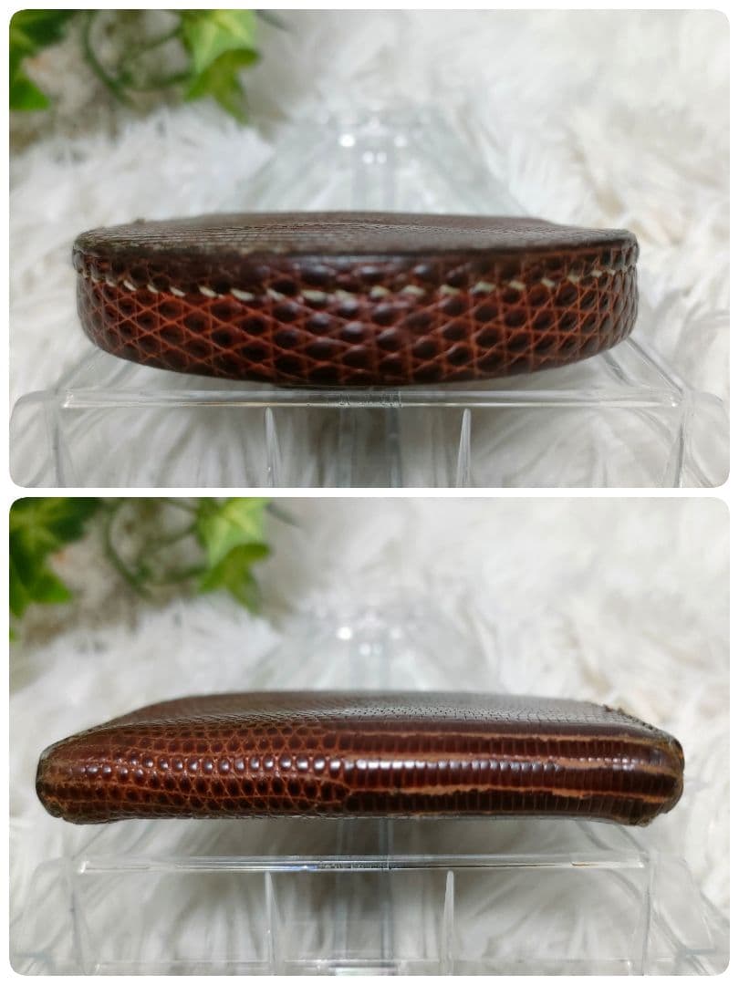 GANZO ケース ブラウン リザード 希少 ガンゾ 小銭入れ 茶 レザー