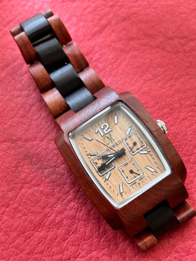 TENSE HAWAII木製クオーツ腕時計 カナダメイド稼働品